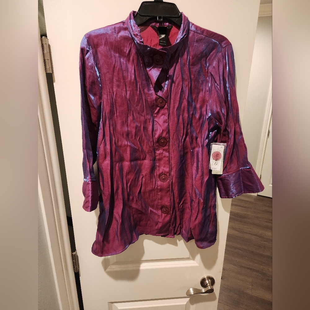 Ali Miles Pink and Blue Blouse